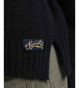 Superdry Granatowy sweter w prążki Essential