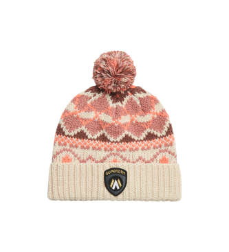 Superdry Aprs Ski knitted beanie  pink