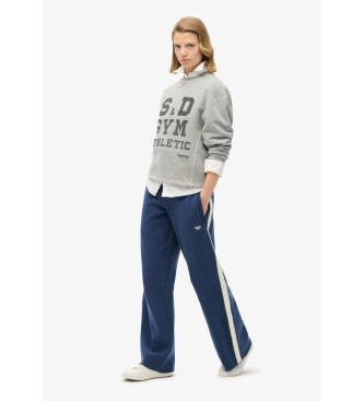 Superdry Proste spodnie joggery z logo Essential navy