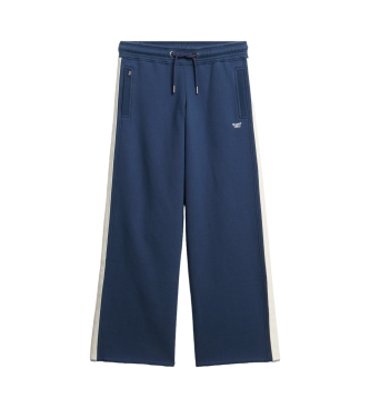 Superdry Proste spodnie joggery z logo Essential navy