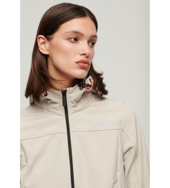 Superdry Casaco com capuz Trekker softshell bege