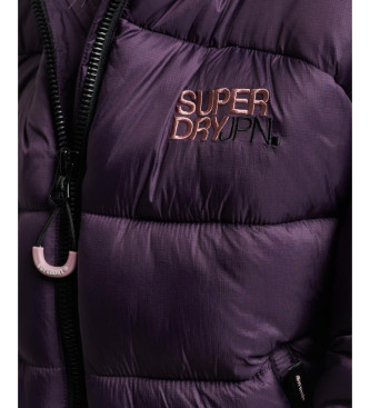 Superdry Fliederfarbene Sport-Bomberjacke mit Steppmuster