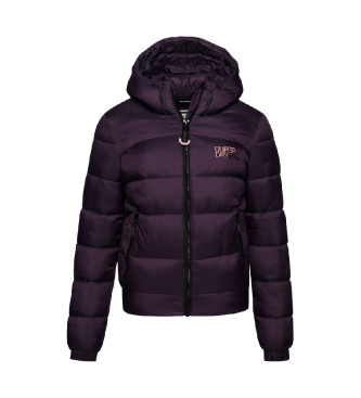 Superdry Fliederfarbene Sport-Bomberjacke mit Steppmuster