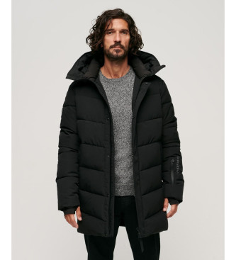 Superdry City Chevron Quiltad Parka svart