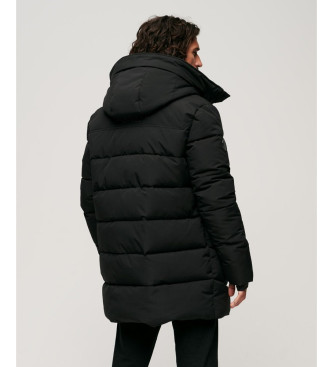 Superdry Parka imbottito con motivo Chevron nero