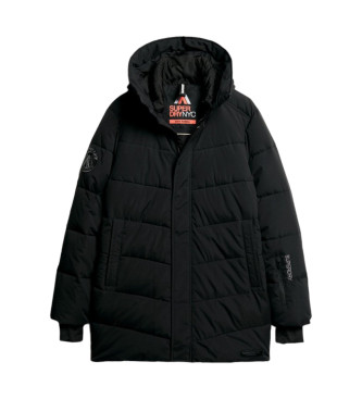 Superdry Parka acolchada City Chevron negro