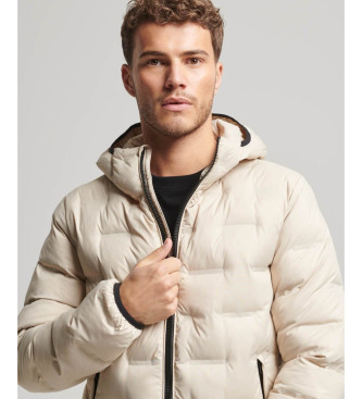 Superdry Beige korte gewatteerde jas