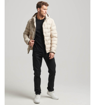 Superdry Beige korte gewatteerde jas