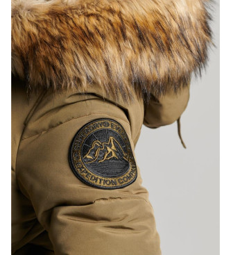 Superdry Veste bombardier  capuche matelasse verte Everest