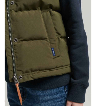 Superdry Hooded quilted waistcoat Everest green