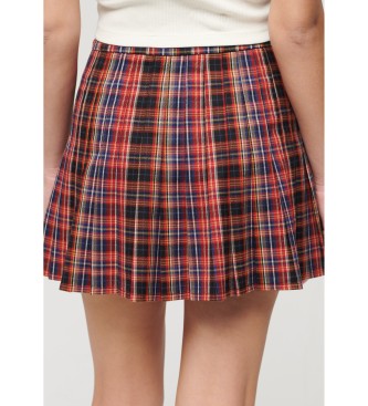 Superdry Checked mid-rise red mini skirt