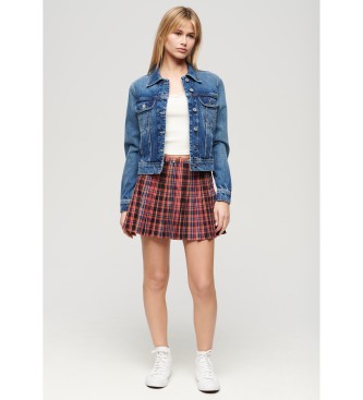 Superdry Checked mid-rise red mini skirt