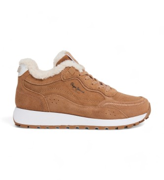 Pepe Jeans Dean Block - Baskets en cuir marron