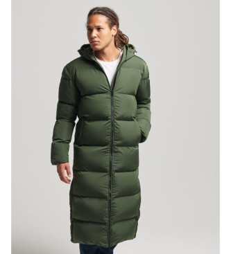 Superdry Extra long quilted coat green