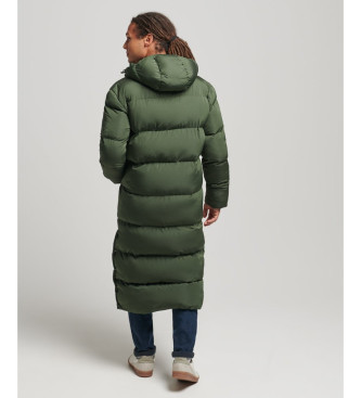 Superdry Extra long quilted coat green