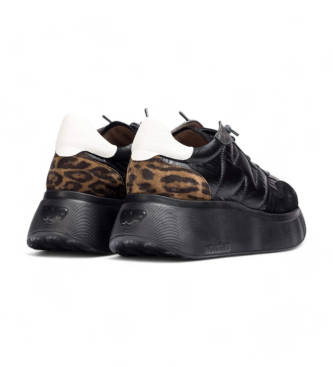 Wonders Lder Sneakers Roma svart