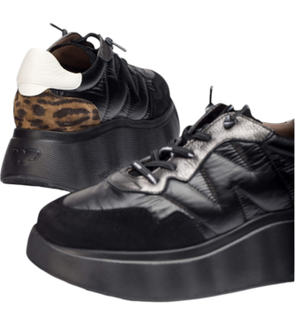 Wonders Leder Sneakers Roma schwarz