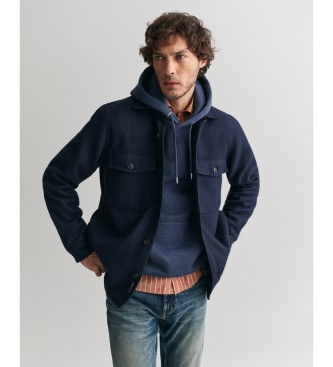 Gant Overshirt in misto lana blu scuro