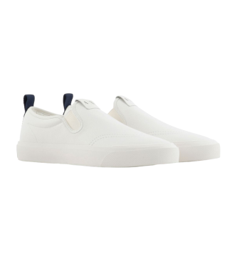 Armani Exchange Sapatilhas de couro Slip On brancas