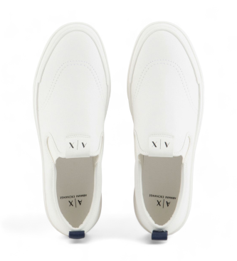 Armani Exchange Sapatilhas de couro Slip On brancas