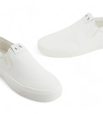 Armani Exchange Sapatilhas de couro Slip On brancas