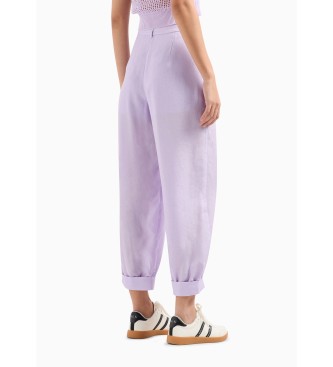 Armani Exchange Lilac mid-rise trousers