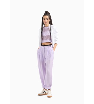 Armani Exchange Lilac mid-rise trousers