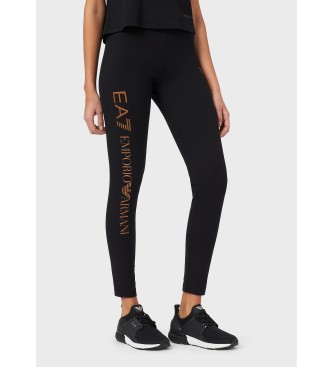 EA7 Leggings de algodo elstico Preto brilhante