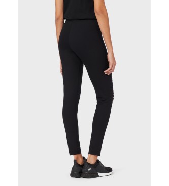 EA7 Leggings de algodo elstico Preto brilhante