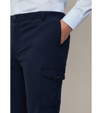 Hackett London Canvas cargo trousers navy