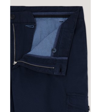 Hackett London Canvas cargo trousers navy