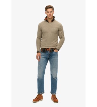 Superdry Maglia beige slim fit essenziale