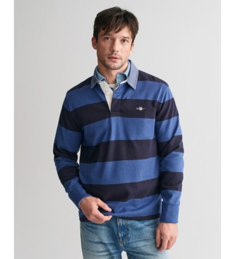 Gant Blue striped chambray polo shirt