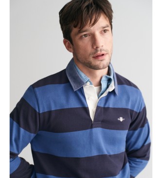 Gant Blue striped chambray polo shirt