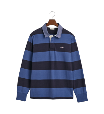 Gant Blue striped chambray polo shirt