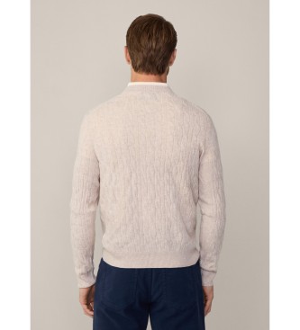 Hackett London Maglione girocollo Lw Cable bianco sporco