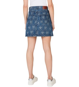 Pepe Jeans Mini Hw Jacquard Rok blauw