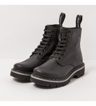 Art Black leather ankle boots