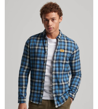 Superdry Camisa de lenhador azul axadrezada de algodo orgnico