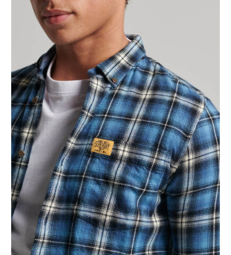 Superdry Camisa de lenhador azul axadrezada de algodo orgnico