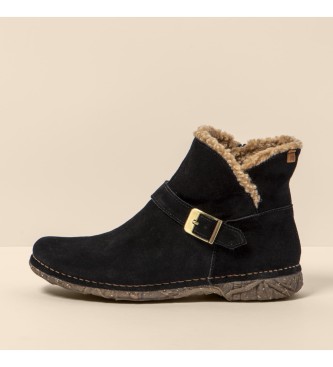 El Naturalista Bottines en cuir N5473 Silk Suede Black/Angkor