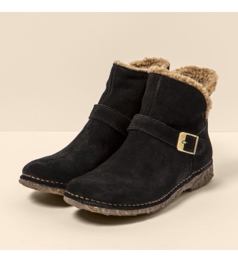 El Naturalista Bottines en cuir N5473 Silk Suede Black/Angkor