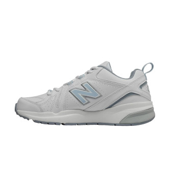 New Balance WX608V5 Sapatilhas de couro resistentes ao deslizamento brancas