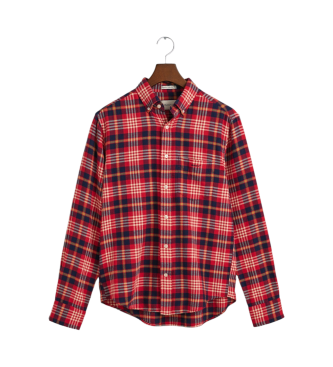 Gant Camisa de flanela xadrez de ajuste regular vermelha