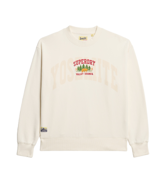 Superdry Loose-fitting crew neck sweatshirt Travel Souvenir  white