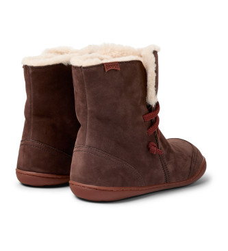 Camper Bottines Peu Cami en cuir marron