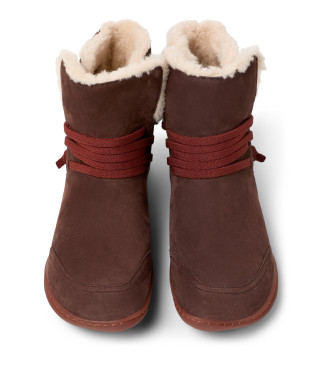 Camper Bottines Peu Cami en cuir marron
