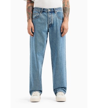 Armani Exchange J83 baggy jeans in denim licht indigoblauw