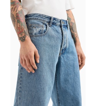 Armani Exchange J83 baggy jeans in denim licht indigoblauw