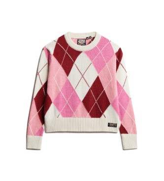 Superdry Jersey de cuello redondo jacquard rosa